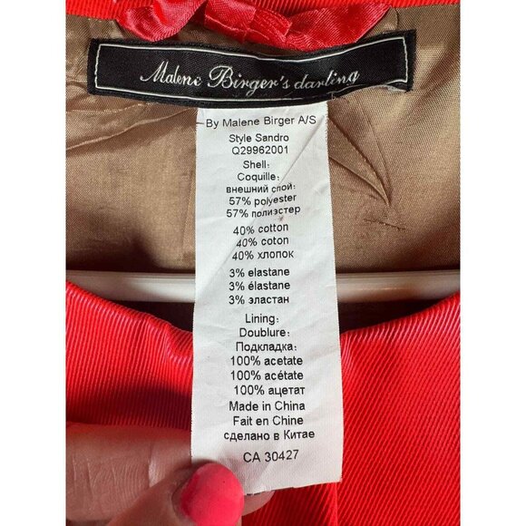 By Malene Birger Cropped Evening Jacket Bolero Blazer Salmon Pink Pockets Lined - Picture 8 of 11